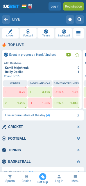 1xbet live betting odds