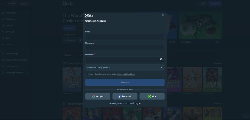 Stake Mines How to Register