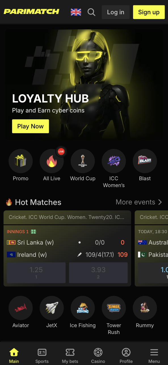 cricket betting app example Parimatch India