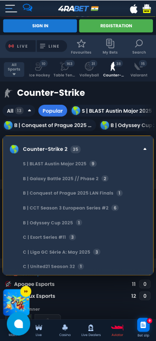 4Rabet CS2 Betting Options