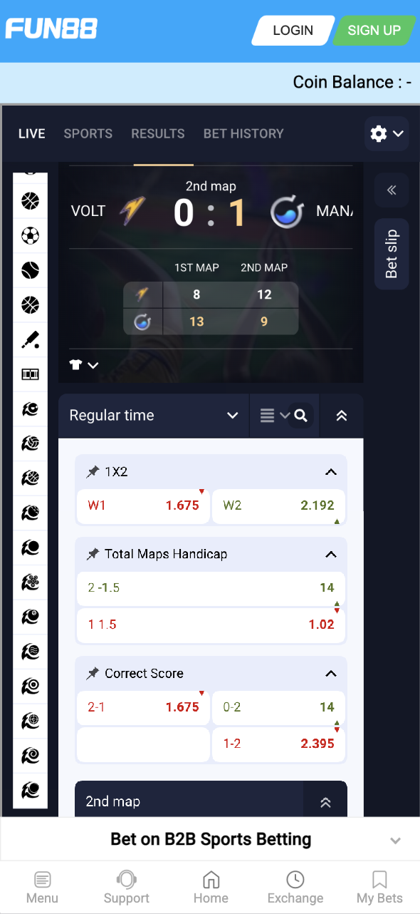 Fun88 India CS2 Live Odds