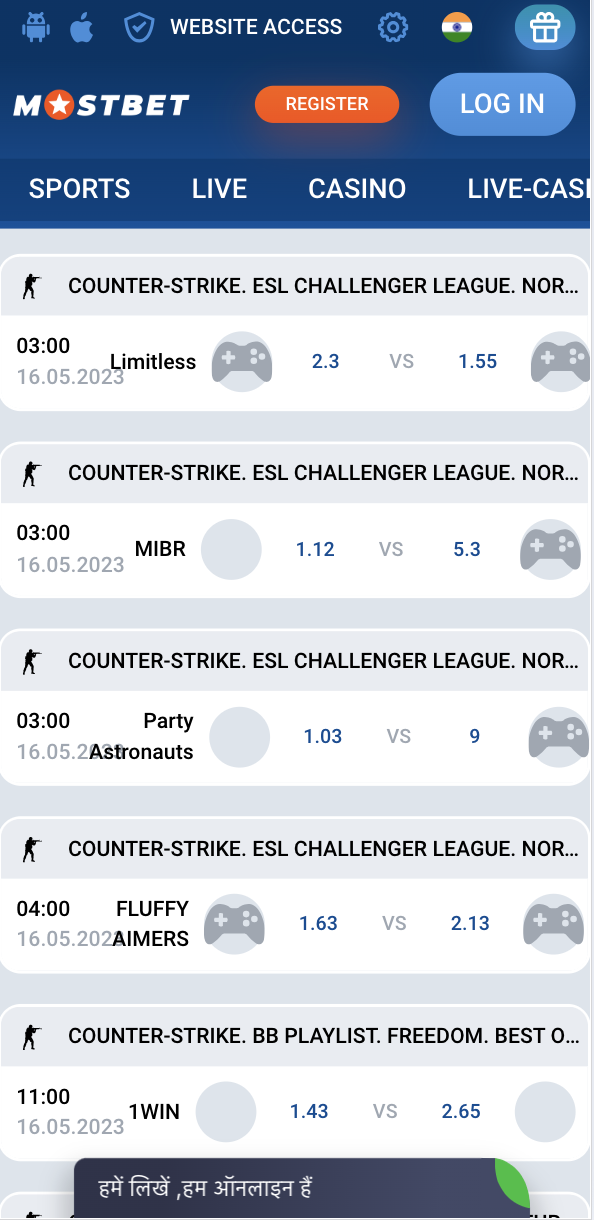 Mostbet CS2 Betting Options