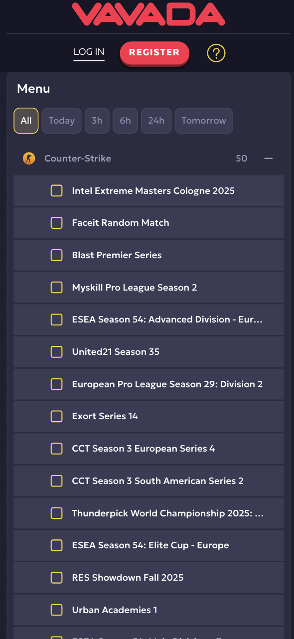 VAVADA CS2 Betting Options