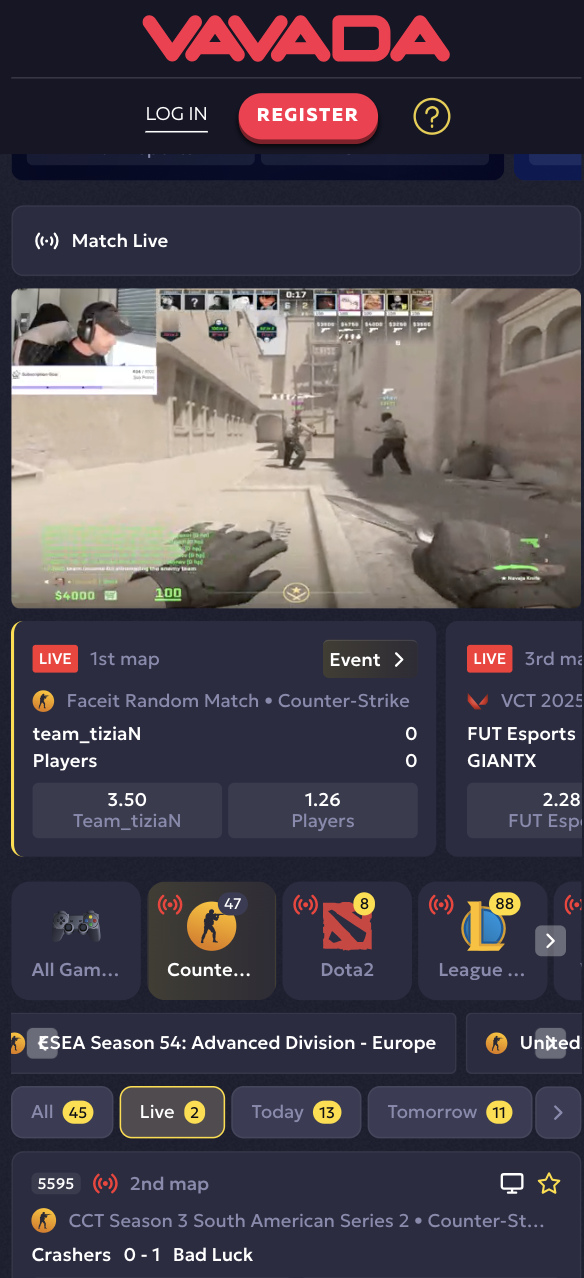 VAVADA CS2 Live Streaming