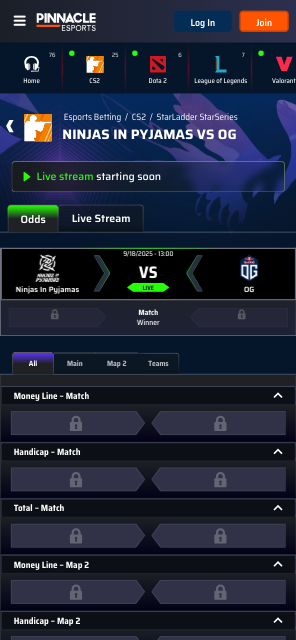 Pinnacle CS2 Odds CS2 live betting at Pinnacle