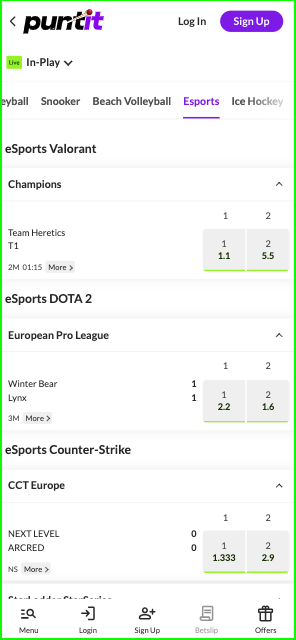 Puntit live betting
