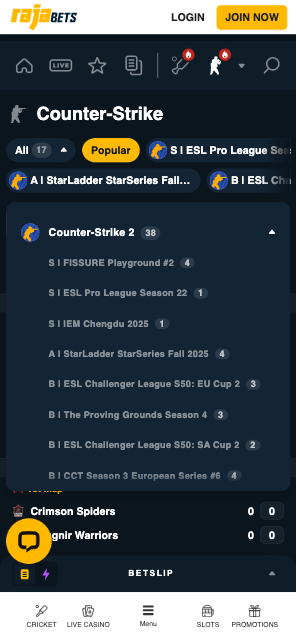 CS2 betting at Rajabets