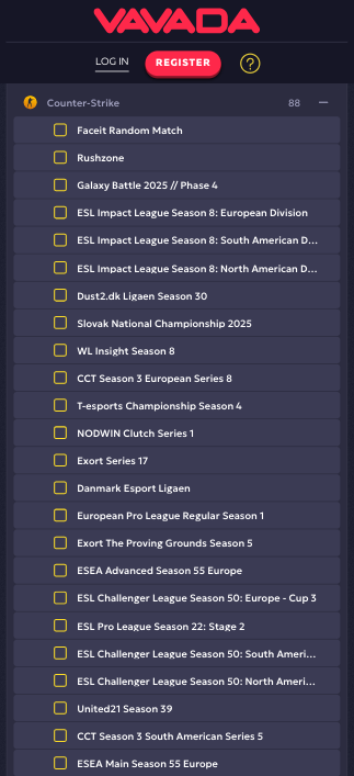 VAVADA CS2 betting odds