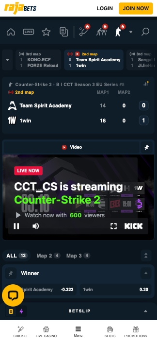 CS2 esports live streaming Rajabets