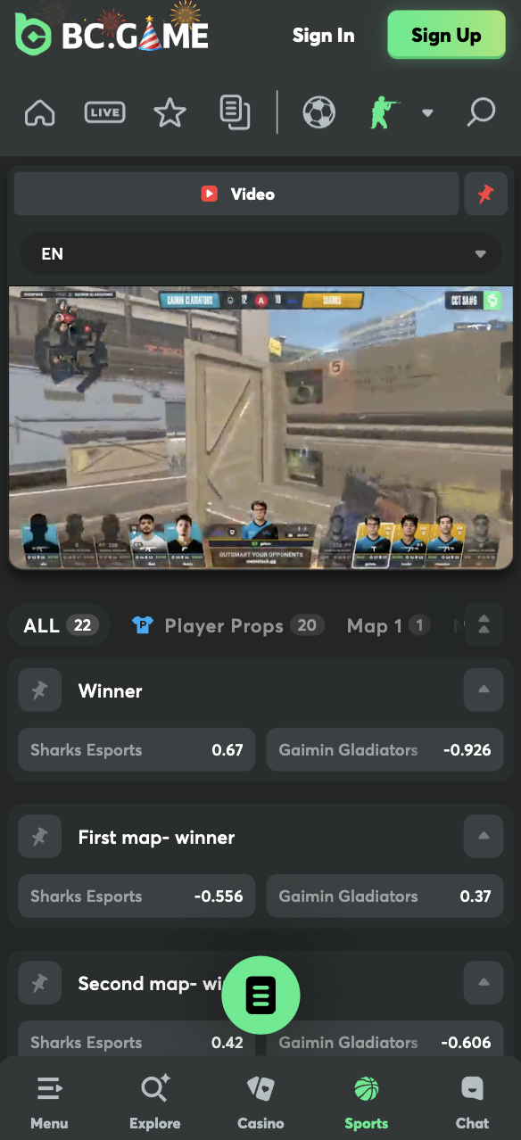 CS2 live streaming at BC.GAME