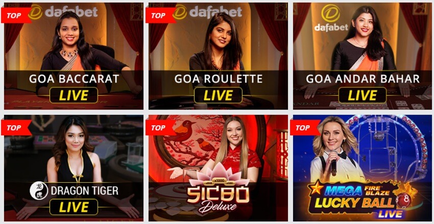 Dafabet Casino Top Games