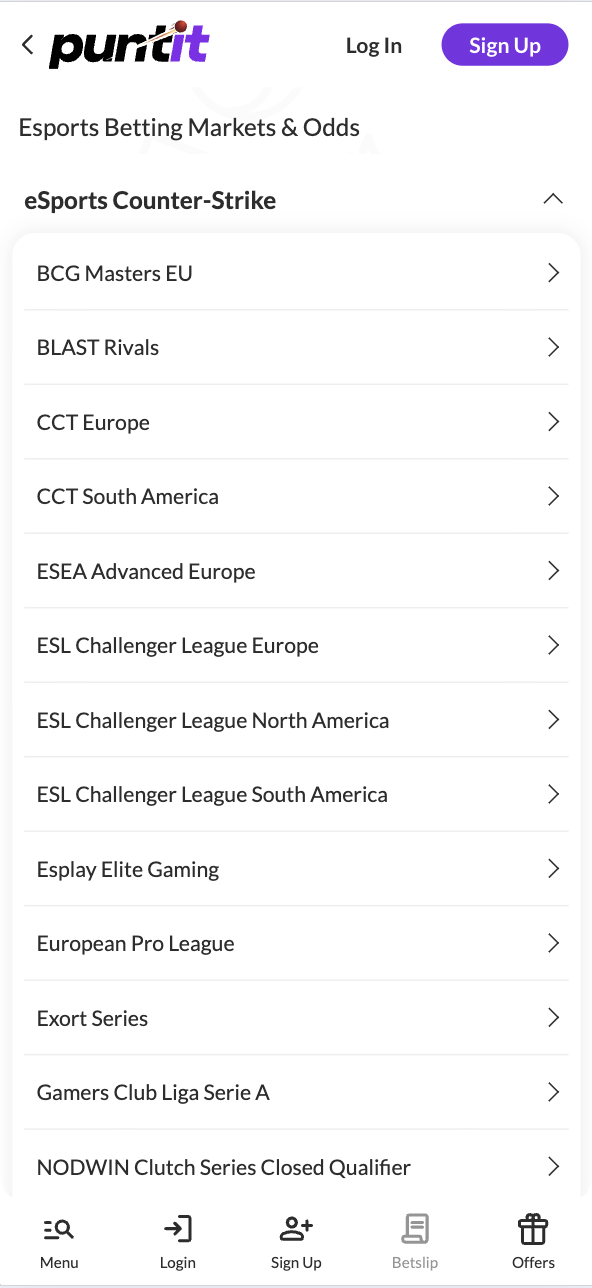 Puntit CS2 esports betting odds