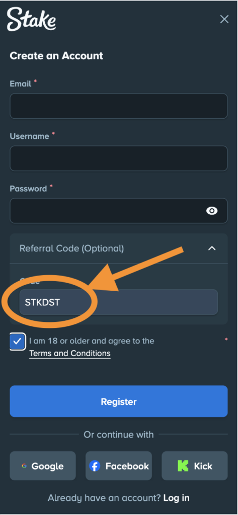 Using Our Stake.com Bonus Code STKDST