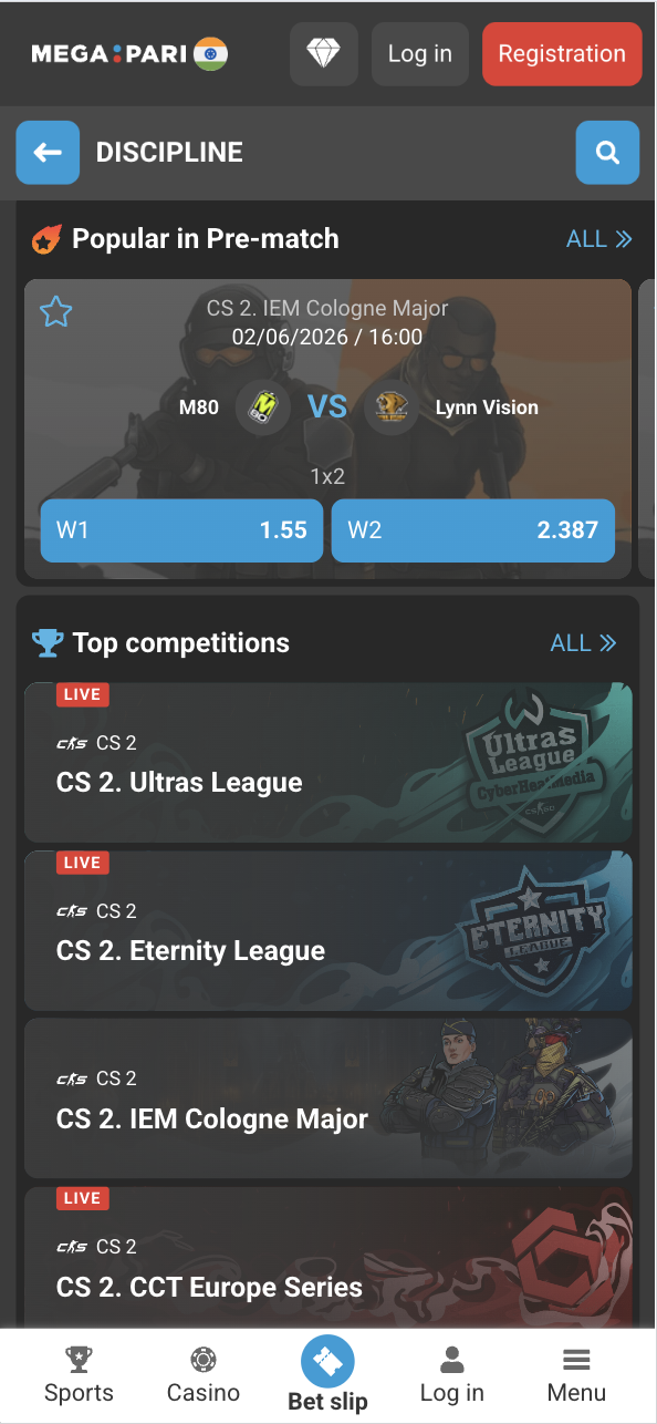 Megapari CS2 Betting Esports Odds