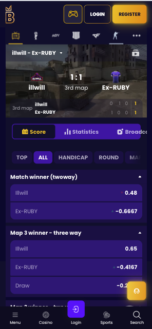 BiggerZ Live betting Esports In Play Live Odds