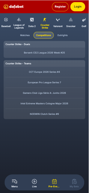 CS2 Betting At Dafabet India Esports Odds Example