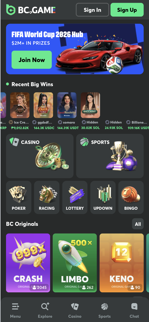 BC.GAME app mobile betting site
