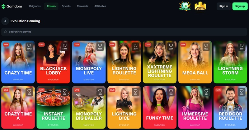 Gamdom Evolution Table Games Gamdom Social Live Casino