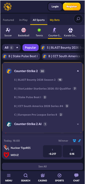 Roobet CS2 Betting Coverage Esports Events Example